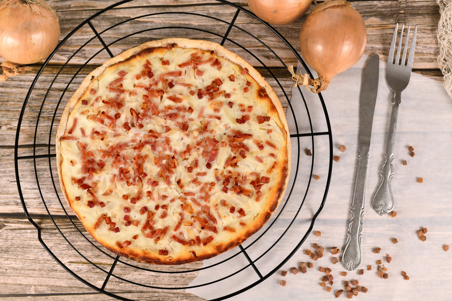 7 things to know before visiting Strasbourg, France Taditional food 'Tarte Flambee' or 'Flammkuchen' from German-French Alsace border region.